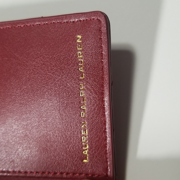 NWT Lauren Ralph Lauren Carrington New Compact Leather Wallet In Red - Picture 6 of 12